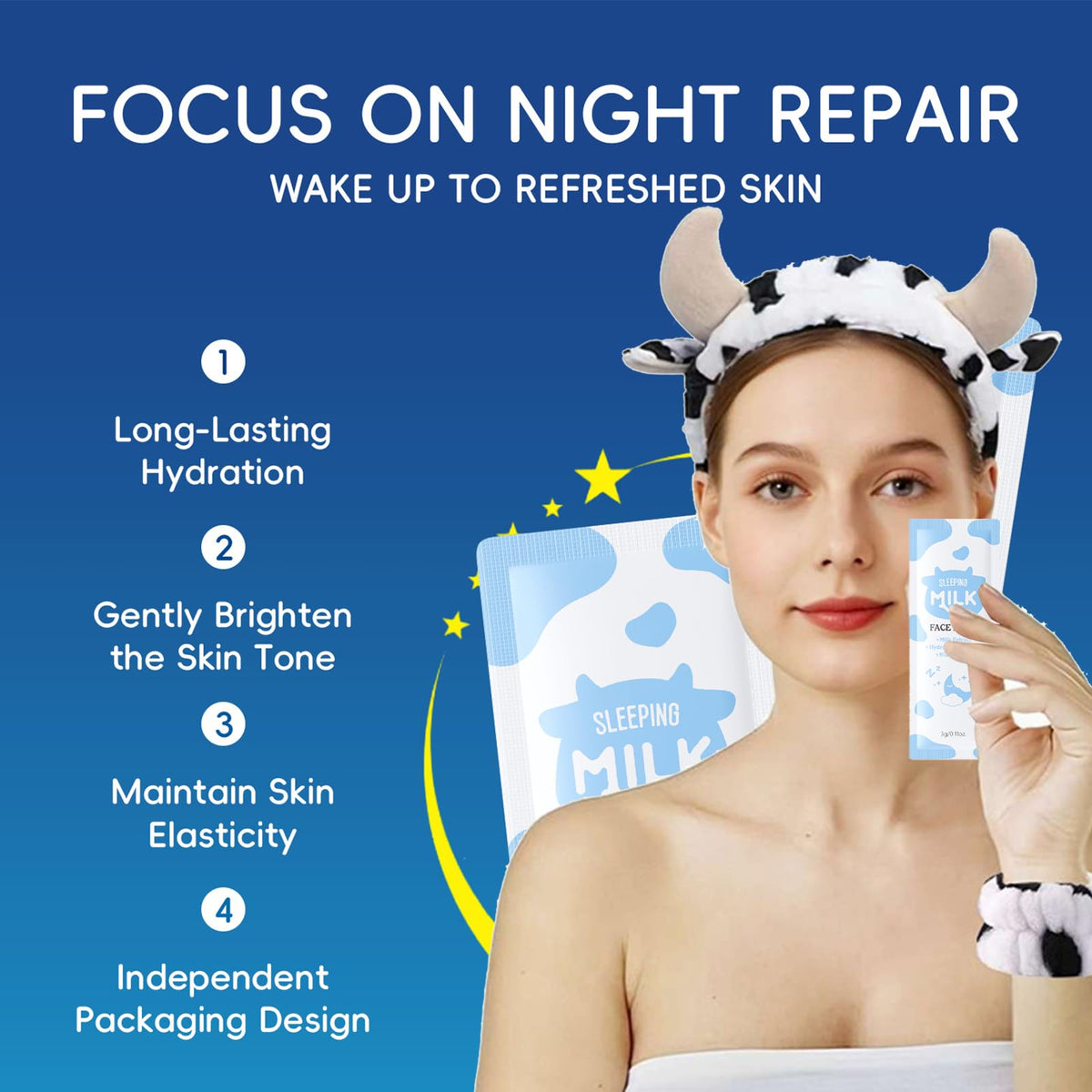 EONFAVE Milk Skin Care Set eye cream; gentle moisture for delicate under-eye skin.