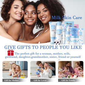 EONFAVE Milk Skin Care Set travel kit; compact on-the-go essentials for hydrated skin.