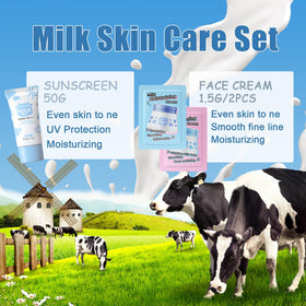 EONFAVE Milk Skin Care Set Sunscreen protects and nourishes daily.