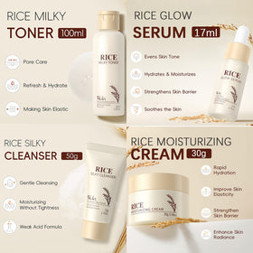 EONFAVE Rice Skincare Set toner: balances moisture and preps skin for routine.