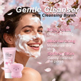 EONFAVE Sakura cleanser bottle with gentle daily cleansing promise