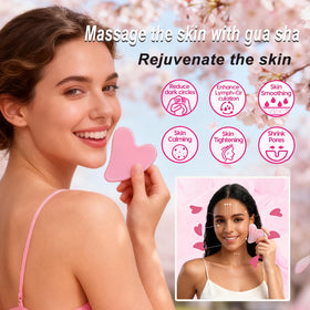 EONFAVE Sakura gua sha tool supports soothing facial massage