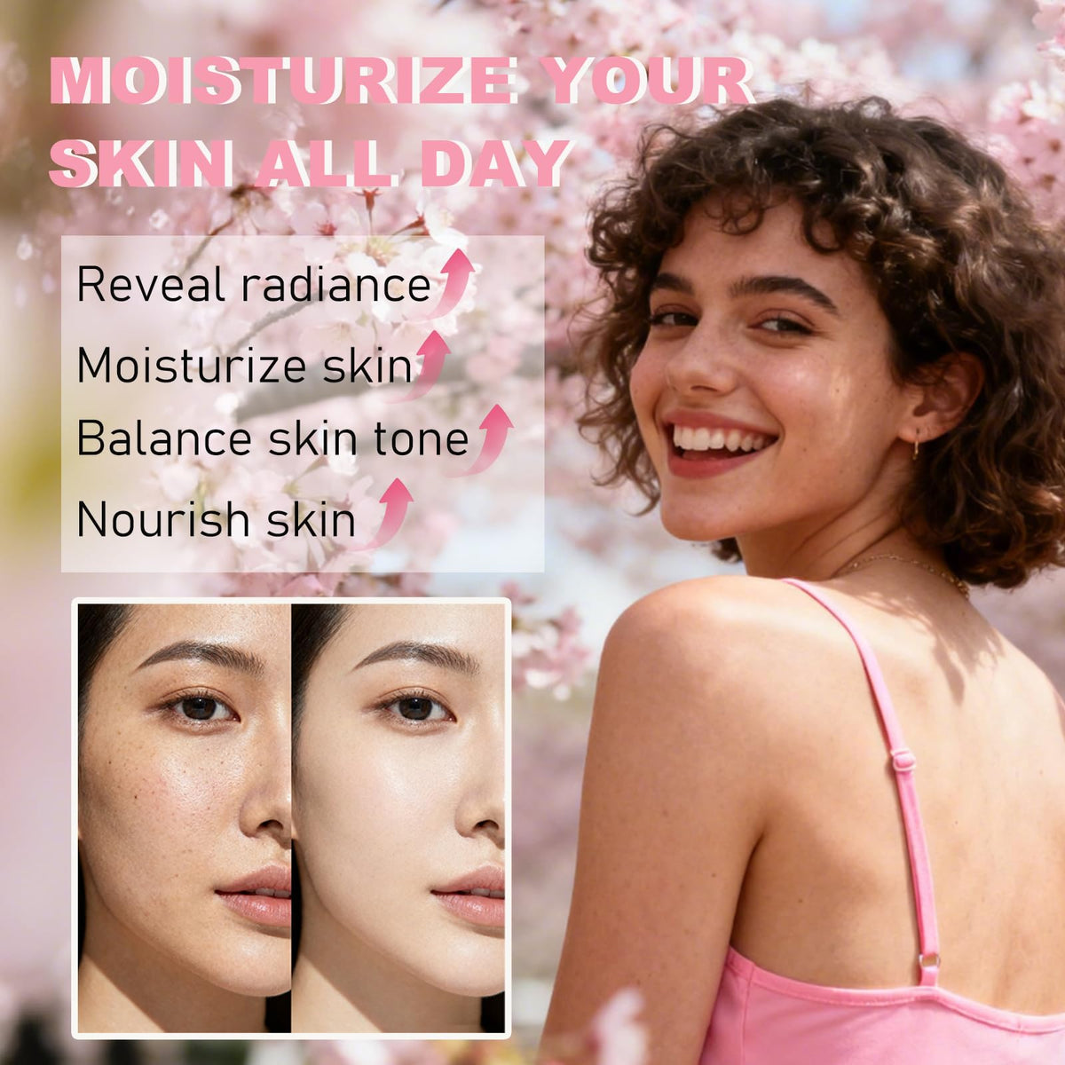 EONFAVE Sakura headband keeps hair away during cleansing