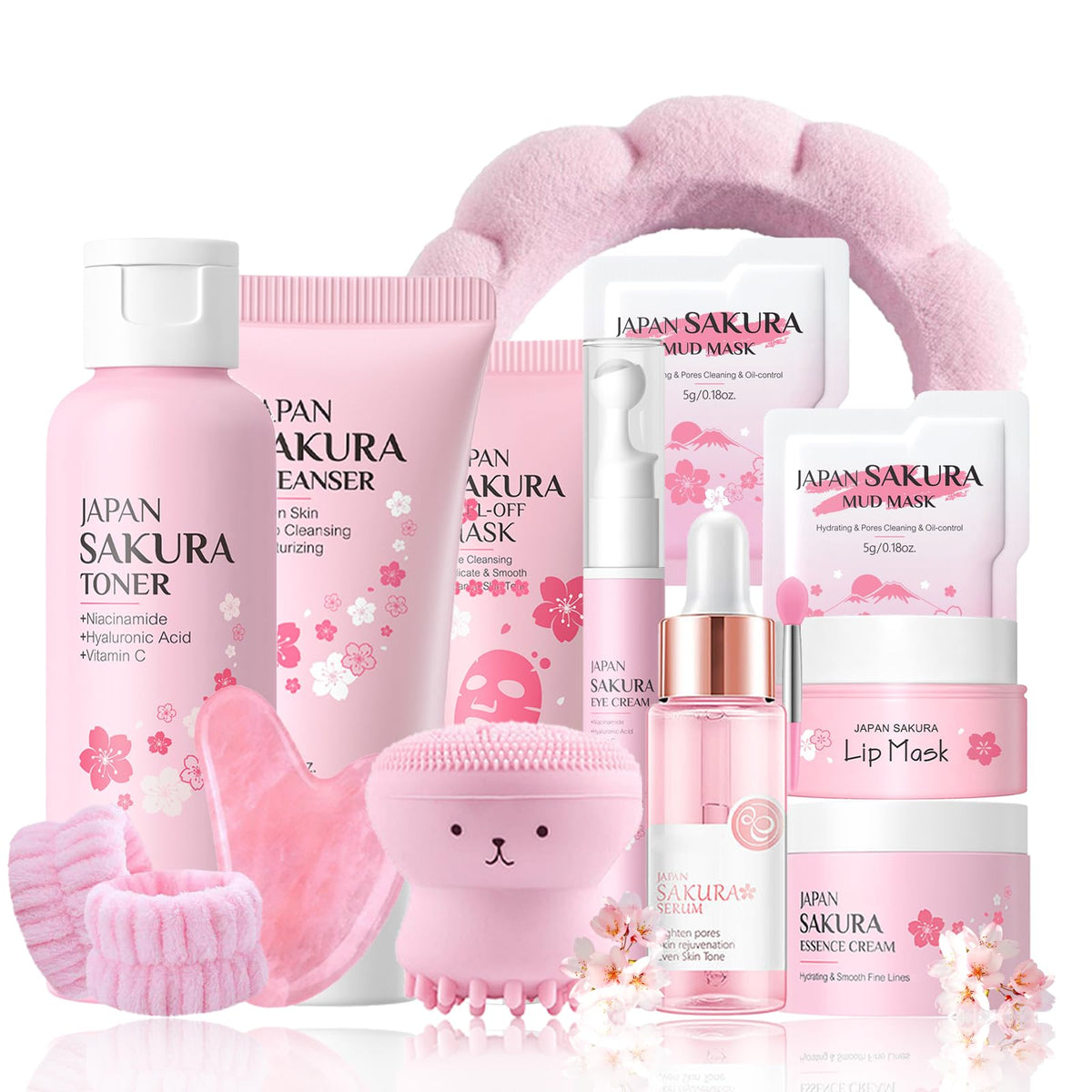 EONFAVE Sakura skincare set packaging ready for gifting