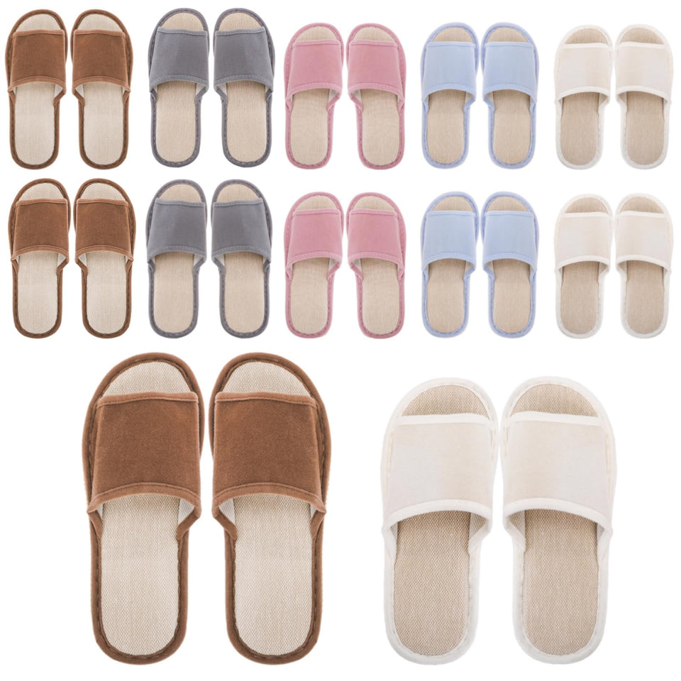 Eorbow 10-pack blue slippers for guests with non-slip soles for safe indoor use