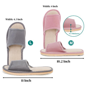 Eorbow 10-pack brown slippers for hospitality with soft linen lining
