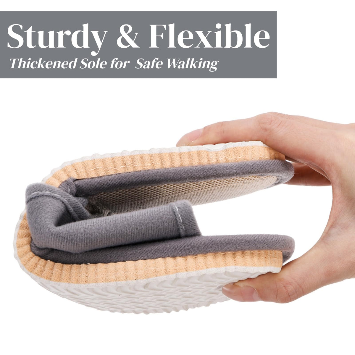 Eorbow 10-pack gray slippers with thick EVA sole for stability on wet floors