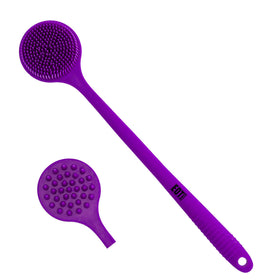 EOT Wellness Bendable back scrubber, purple color, easy reach for back cleansing.