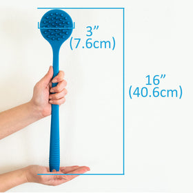 EOT Wellness silicone double-sided head for back and scalp scrubbing.