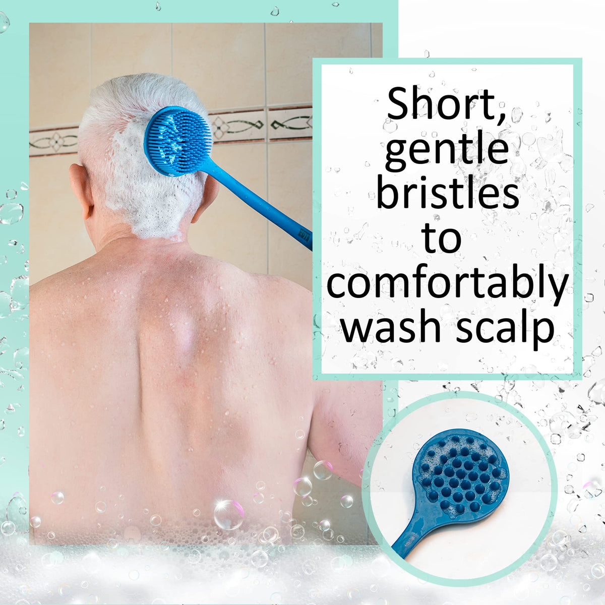 EOT Wellness soft silicone brushes feel gentle on skin during baths.