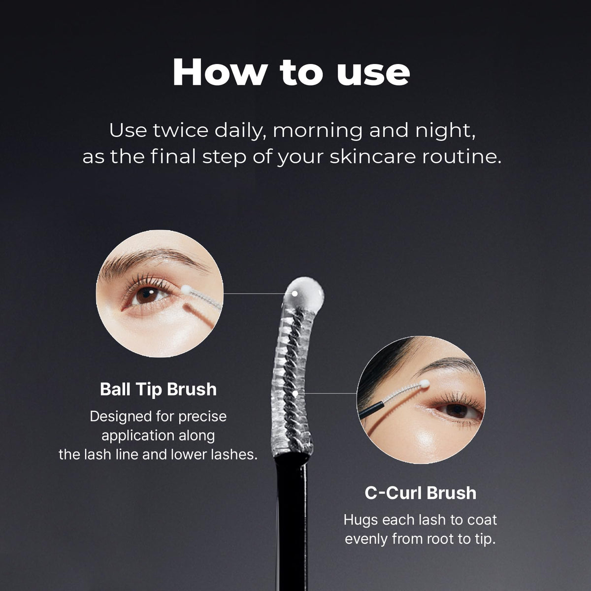 EPAIS ball-tip applicator enabling targeted lash application