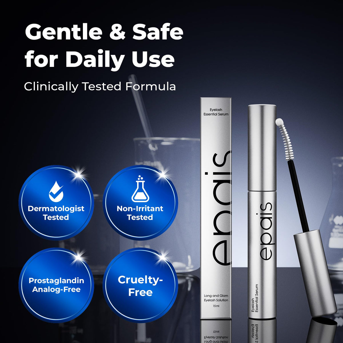 EPAIS dual-brush applicator for precise lash root application