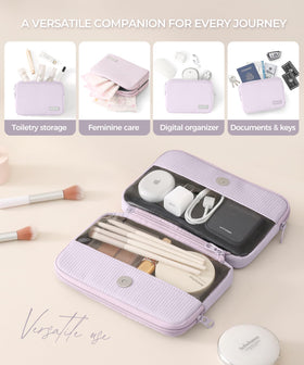 EPEDAL24 Preppy Makeup Bag waterproof corduroy fabric guards contents.