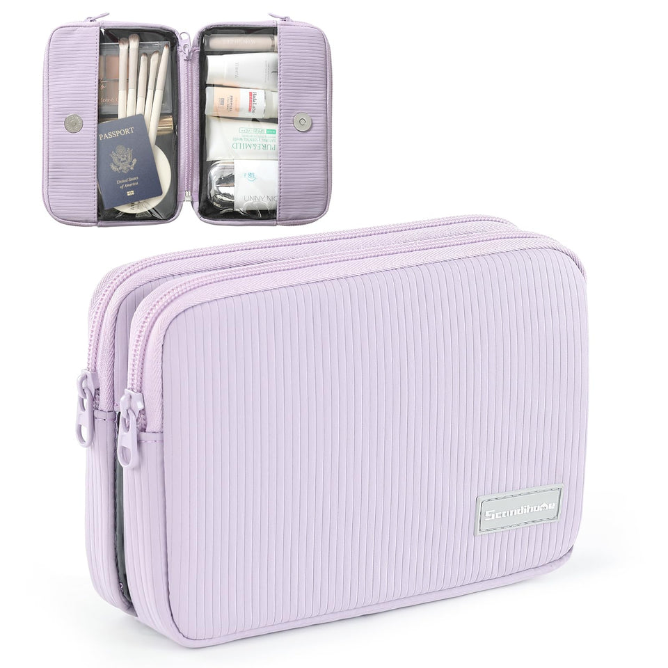 EPEDAL24 Preppy Makeup Bag zipper detachable design for versatile travel organization.