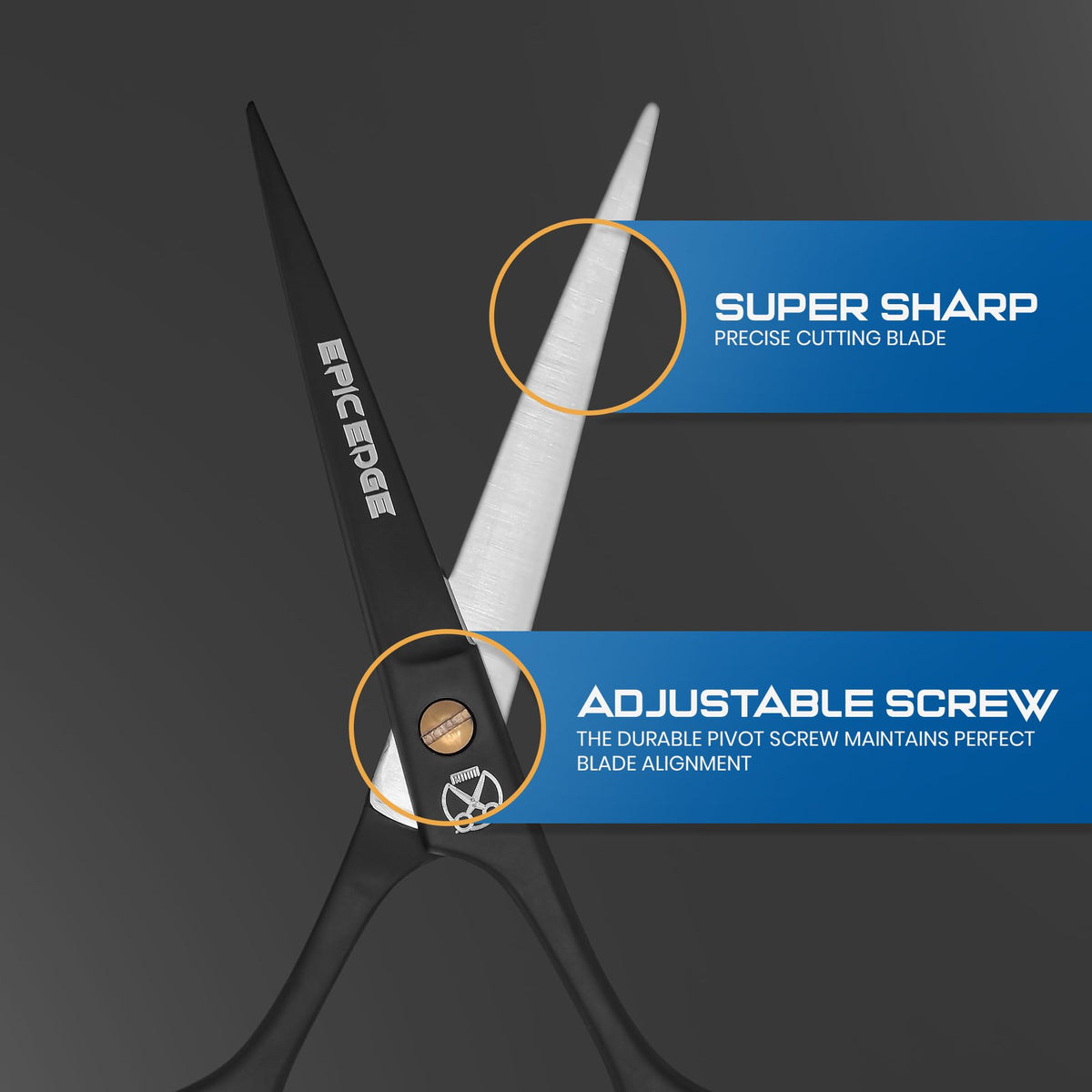 Epic Edge non-slip grip supports precise cuts during longer sessions.