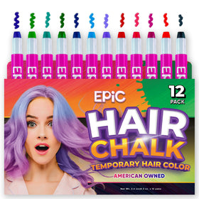 Epic Hair Chalk 12-color sticks deliver vibrant, temporary color on hair