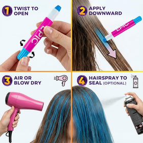 Epic Hair Chalk washes out with shampoo for quick style changes