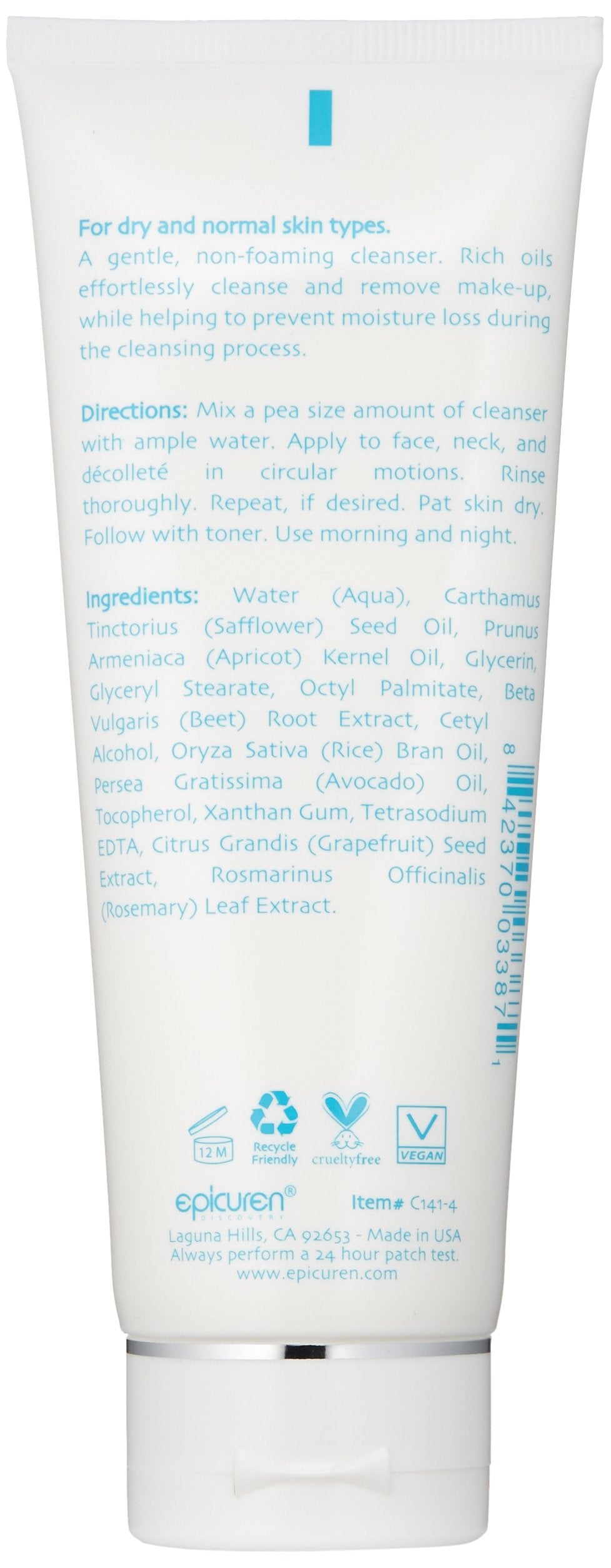 Close-up of Apricot Cream Cleanser texture showing nourishing oils for moisture-conscious cleansing.