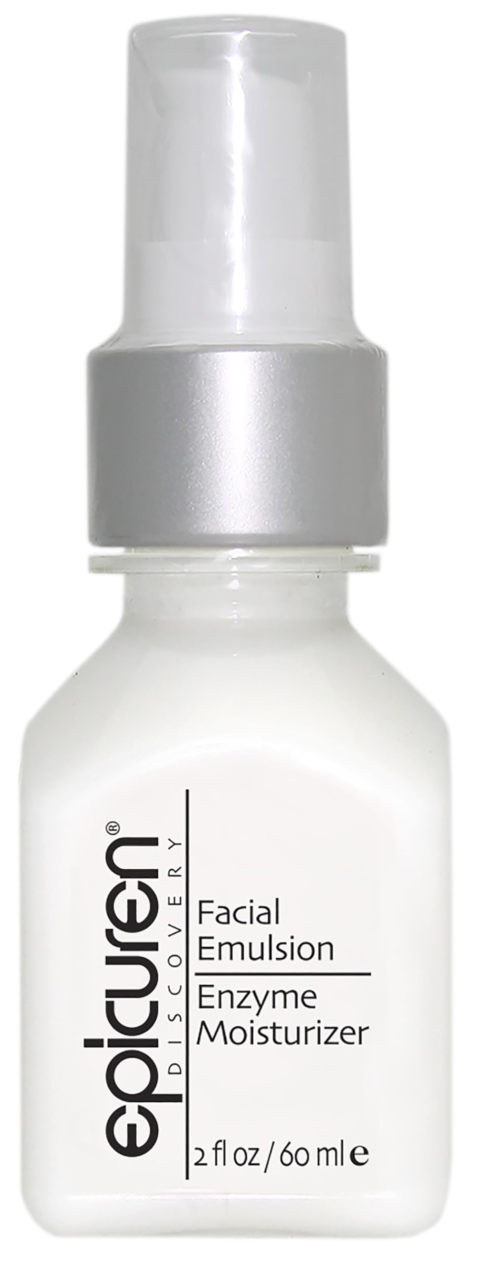 Epicuren Discovery facial emulsion packaging showing a sleek bottle for daily hydration
