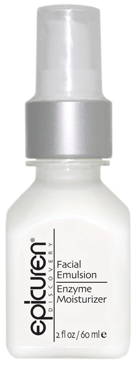 Epicuren Discovery facial emulsion packaging showing a sleek bottle for daily hydration