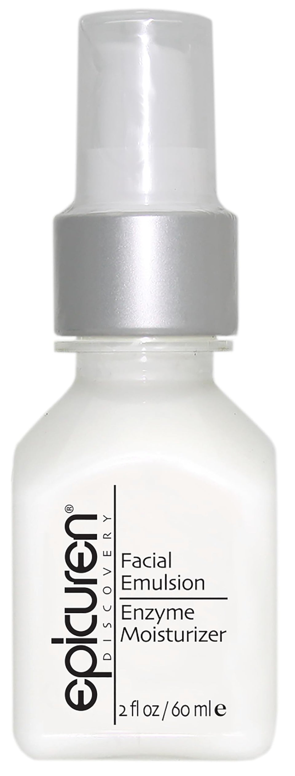 Epicuren Discovery facial emulsion packaging showing a sleek bottle for daily hydration