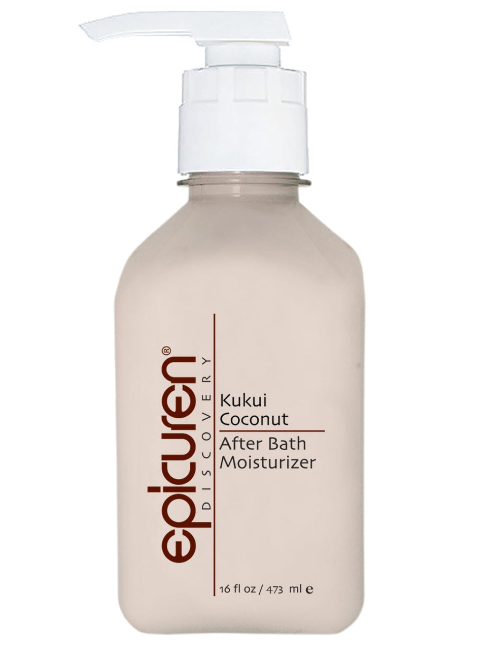Epicuren Discovery Kukui Coconut Moisturizer 16oz bottle ready for instant hydration.