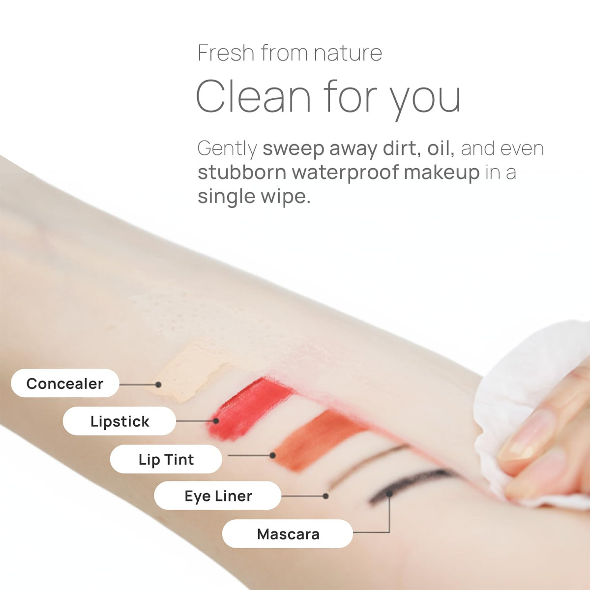 Travel-friendly Epielle Argan Oil Makeup Remover Wipes six-pack on the go