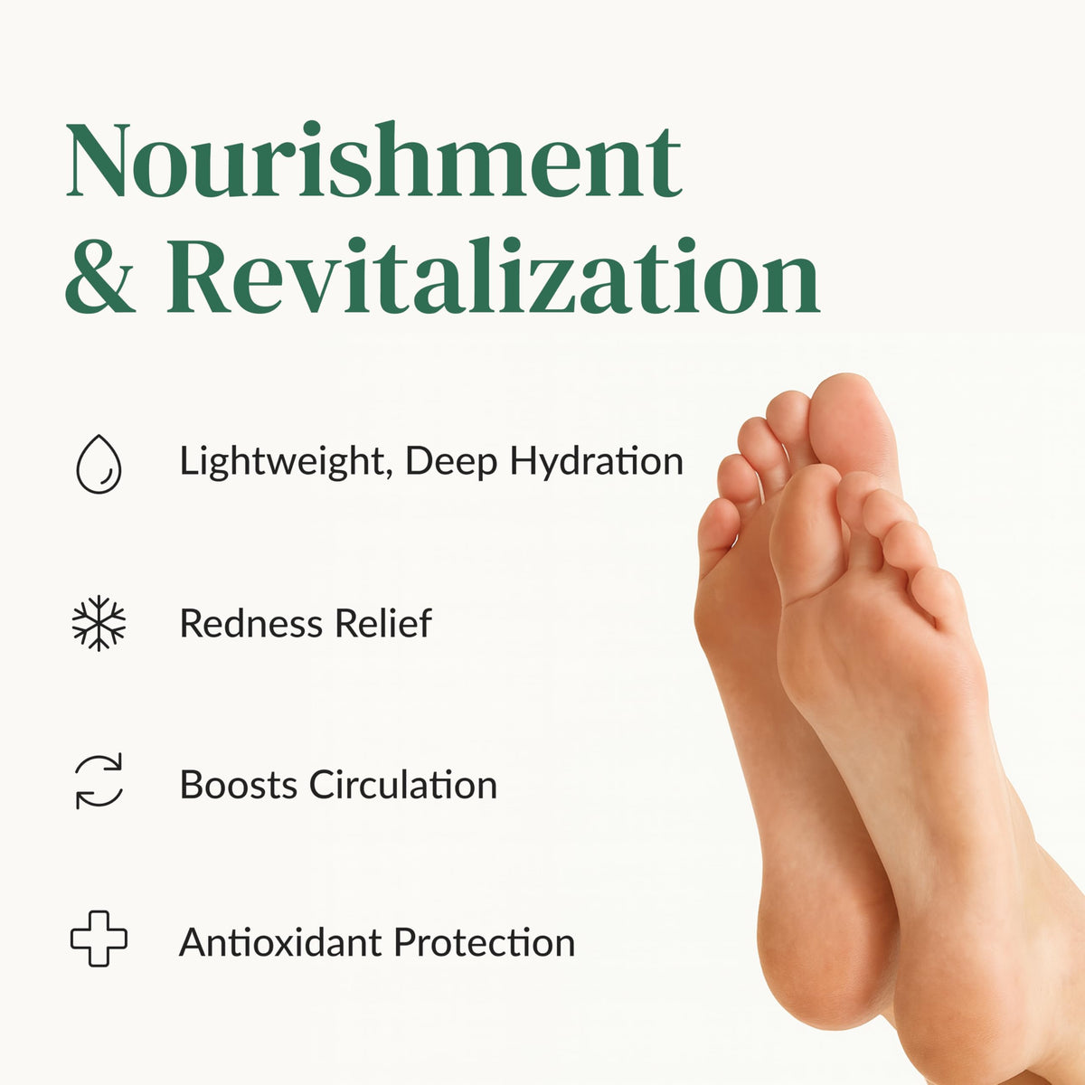 Epielle deep moisturization with shea butter and argan oil for soft feet.