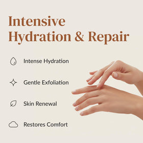 Adhesive tabs secure Epielle Hand Mask during use