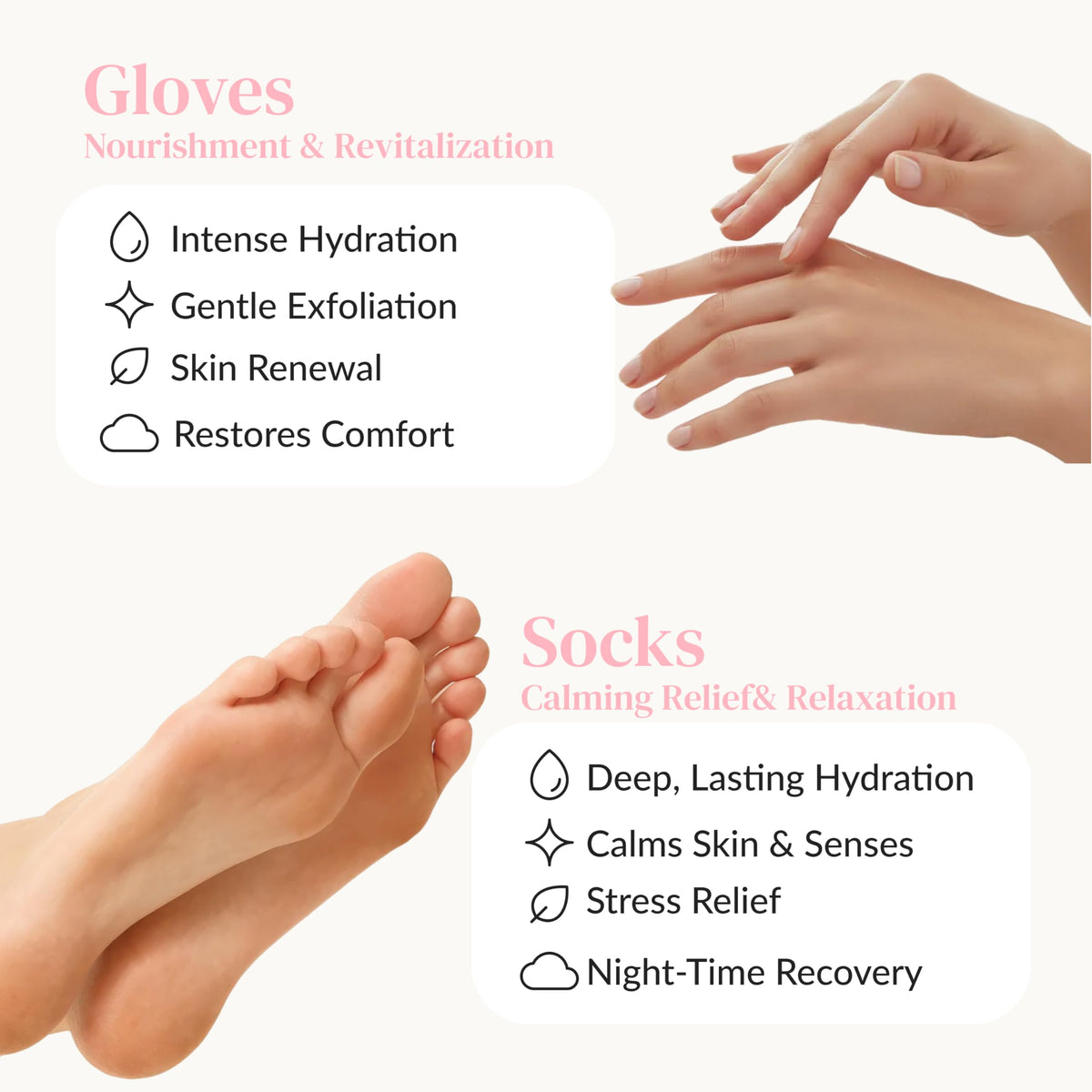 Epielle Moisturizing Gloves close-up showing rich hydration for rough skin.