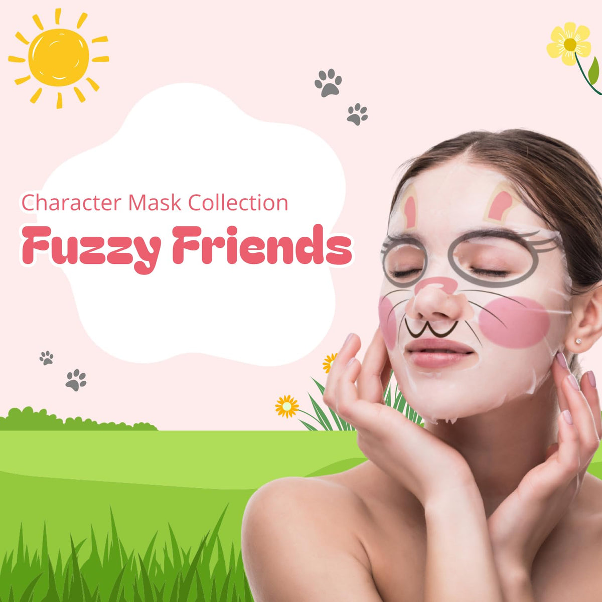 Epielle Rabbit Character Mask pack back with ingredient highlights