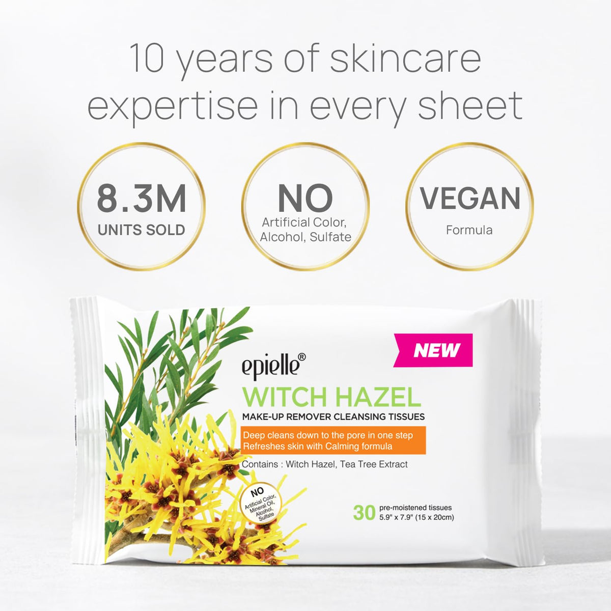 Epielle wipes highlight dirt-trapping fibers for fast, deep cleansing of dirt and oil.