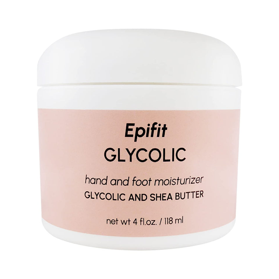 Epifit Hand and Foot Glycolic Moisturizer jar, rich hydration for dry skin.