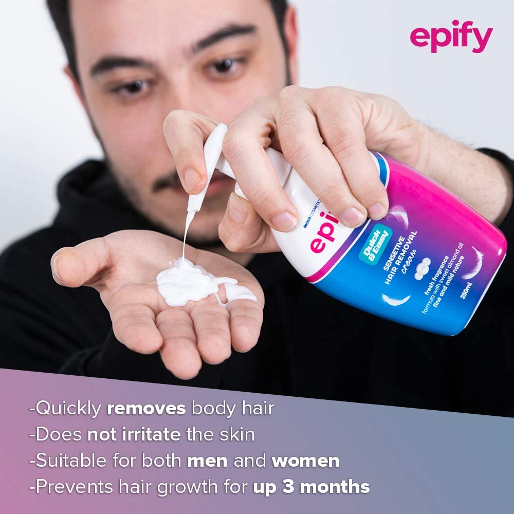 Epify by bubbly demonstrates bikini-area application for quick removal.