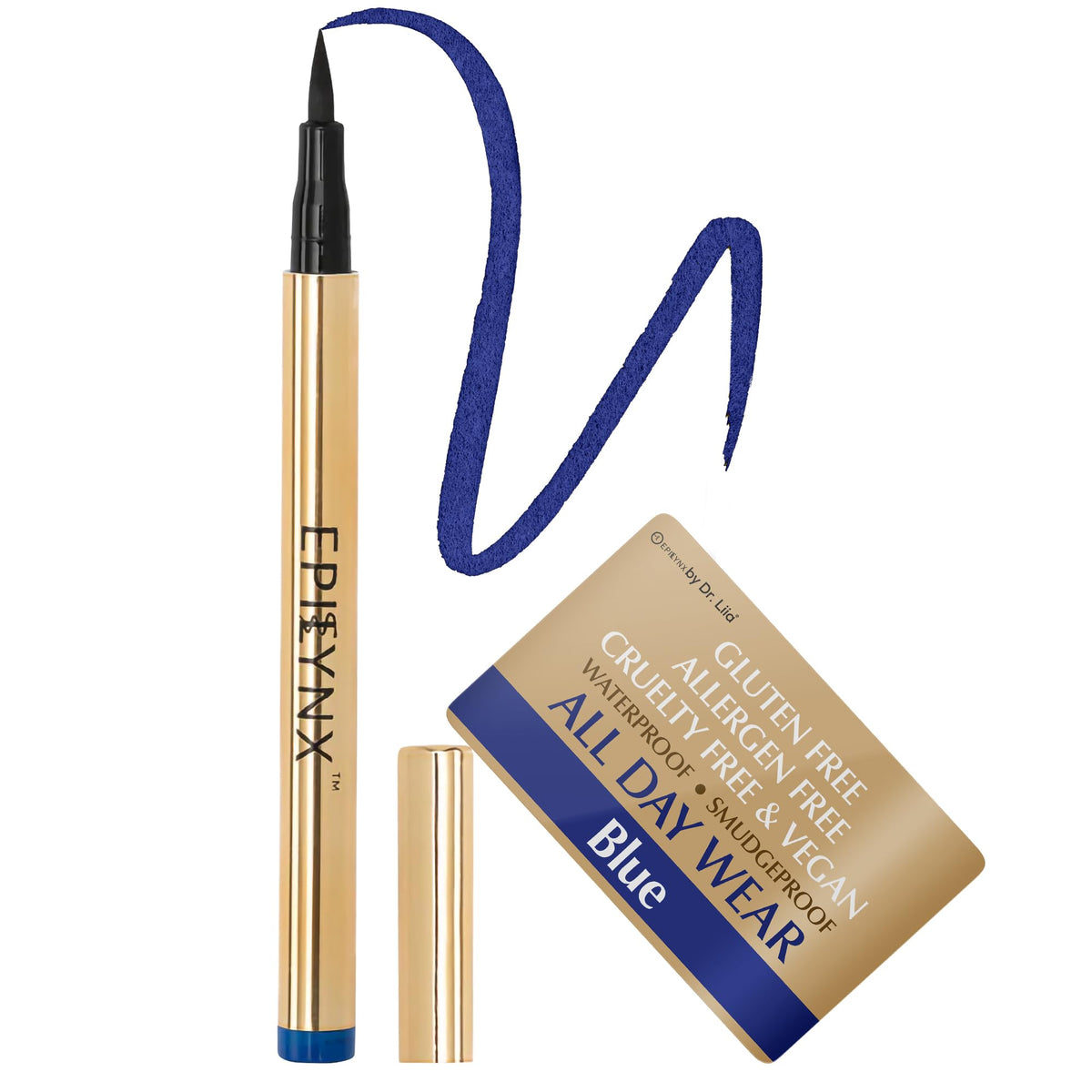 EPILYNX Liquid Eyeliner fine tip application for precise wings and lines.