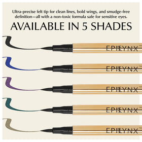 EPILYNX quick dry eyeliner minimizes transfer for all day wear.