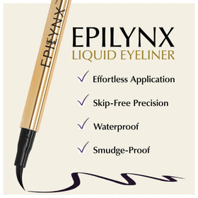 EPILYNX waterproof liquid liner stays put through sweat and humidity.