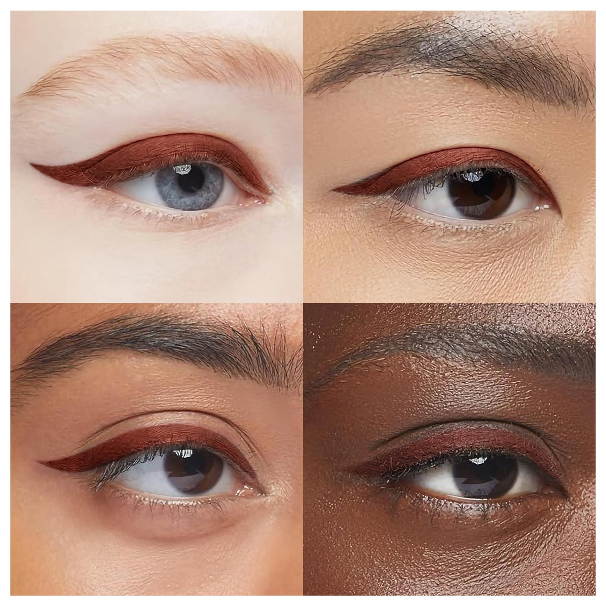 Smudge-proof EPILYNX eyeliner maintains the line on the busy lid surface.