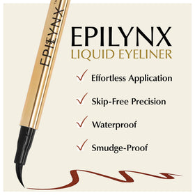 Waterproof EPILYNX eyeliner demonstrates resistance to smudging during wear.