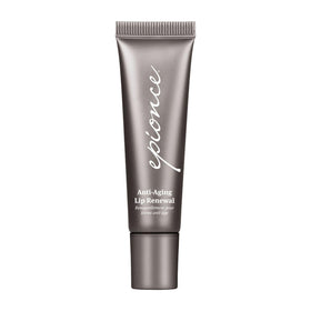 Epionce Anti-Aging Lip Renewal tube close-up showing hydrating formula for smoother lips.