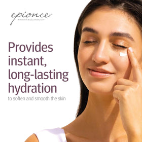 Epionce Enriched Body Cream applied to hands for instant comfort.