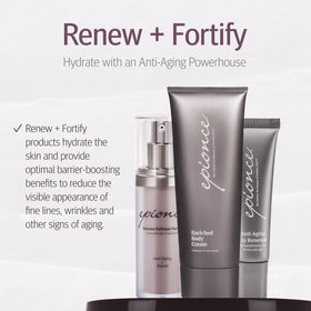 Epionce Enriched Body Cream supports psoriasis symptom relief.