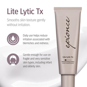 Epionce Lytic Tx texture closeup highlights smooth skin surface.