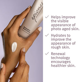 Epionce Restorative Hand Cream application demonstrates quick-absorbing formula