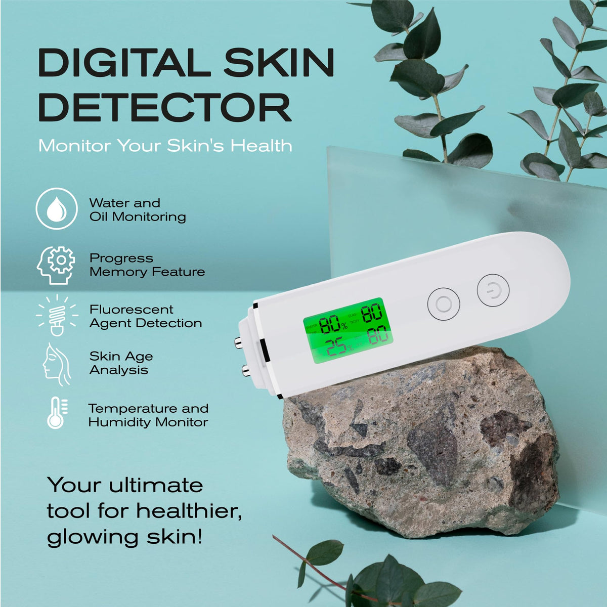 EpixCare Skin Hydration Monitor side view highlights portable size