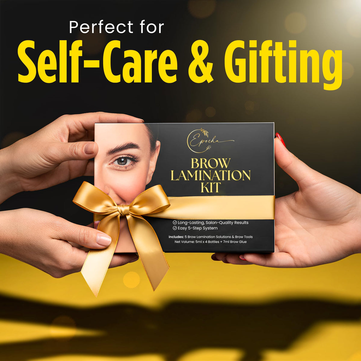 Epocha Brow Lamination Kit helps control unruly hairs for neat brows.