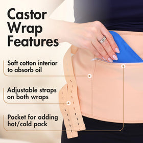 Epocha stomach wrap offers abdominal comfort with adjustable straps.