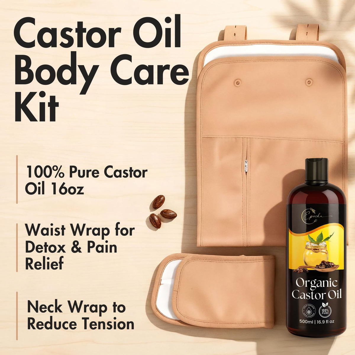 Epocha 16oz organic castor oil is pure and hexane-free.