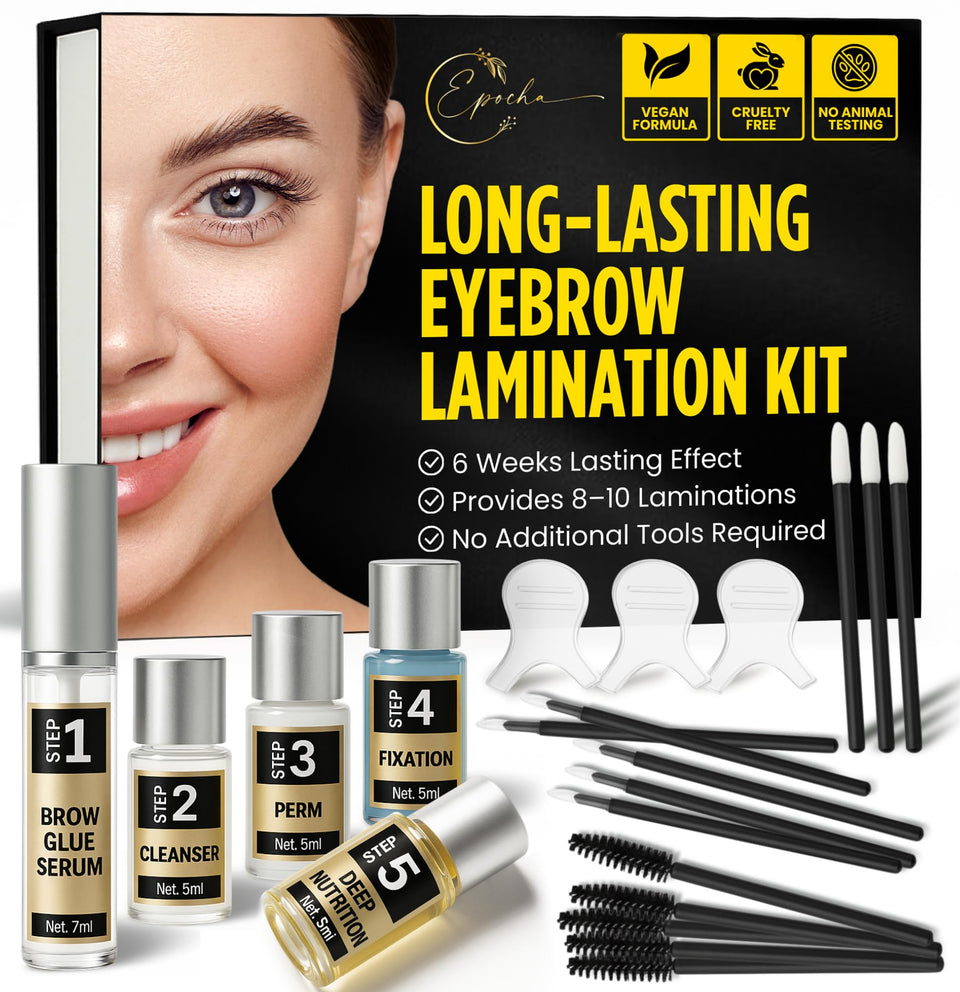 Epocha Pro Brow Lamination Kit lifts brows for a polished daily look.