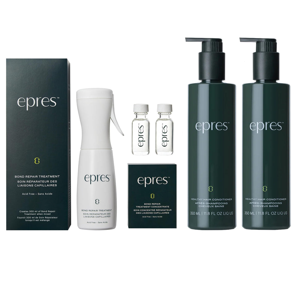 epres Bond Repair Treatment bottle demonstrates targeted repair for damaged hair.